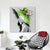 Brehn | Elegante vrouw met hoed canvas wandkunst voor meisjeskamer, groen en grijs, textuur