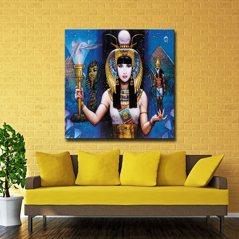 Brehn | Texturierte Ägypten Frauen Kunstprint Leinwand Zeitgenössische Wanddekoration im Esszimmer