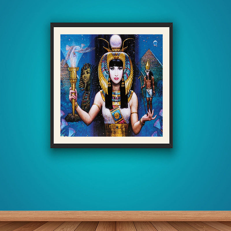 Brehn | Texturierte Ägypten Frauen Kunstprint Leinwand Zeitgenössische Wanddekoration im Esszimmer