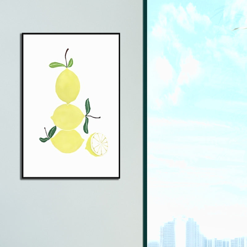 Brehn | Fruchtprint-Wandkunst Nordische Texturierte Wickel-Leinwand in Sanften Farben für Wohnzimmer