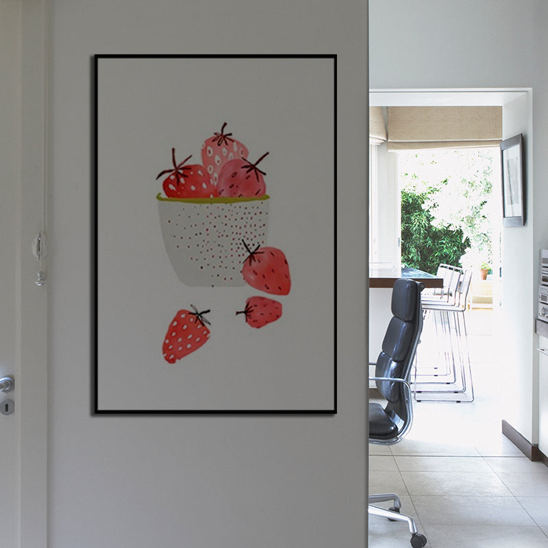 Brehn | Fruchtprint-Wandkunst Nordische Texturierte Wickel-Leinwand in Sanften Farben für Wohnzimmer