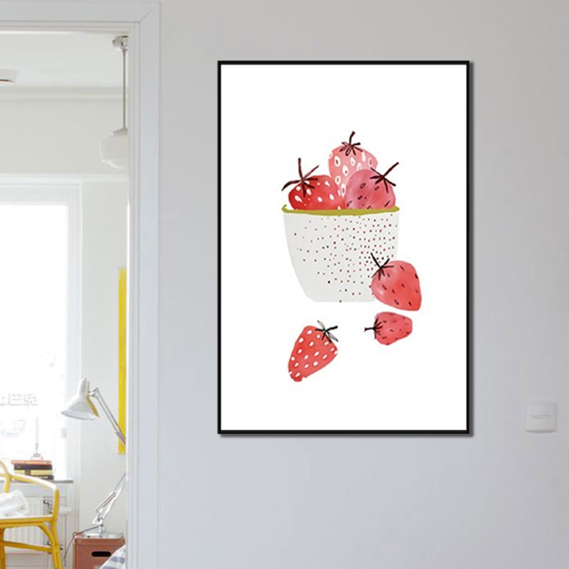 Brehn | Fruchtprint-Wandkunst Nordische Texturierte Wickel-Leinwand in Sanften Farben für Wohnzimmer