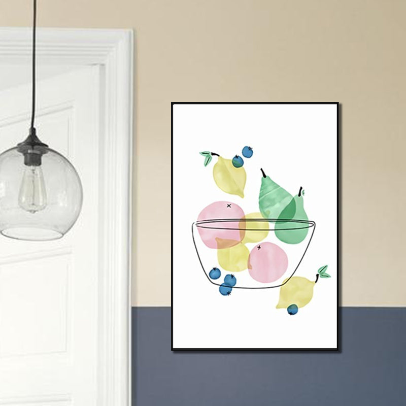 Brehn | Fruchtprint-Wandkunst Nordische Texturierte Wickel-Leinwand in Sanften Farben für Wohnzimmer