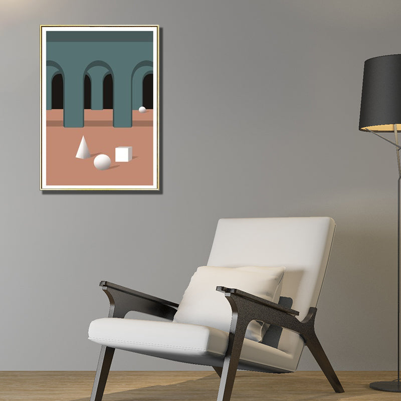 Brehn | Moderne Booggang Canvas Pastelkleur Stilleven Geometrische Muurkunst Decor voor Thuis