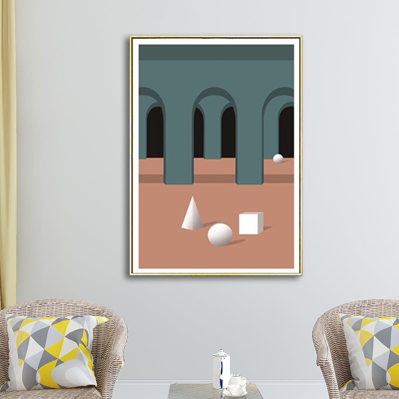 Brehn | Moderne Booggang Canvas Pastelkleur Stilleven Geometrische Muurkunst Decor voor Thuis