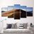 Brehn | Fotografie Desert Hill Canvas Wandkunst voor Woonkamer, Bruin en Blauw, Meerdere Stukken