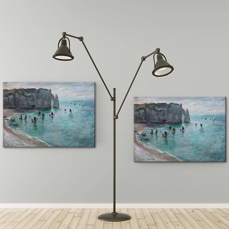 Brehn | Moderne Leinwandwandkunst Pastellfarbe Meer Bogenmalerei Wanddekoration für das Wohnzimmer