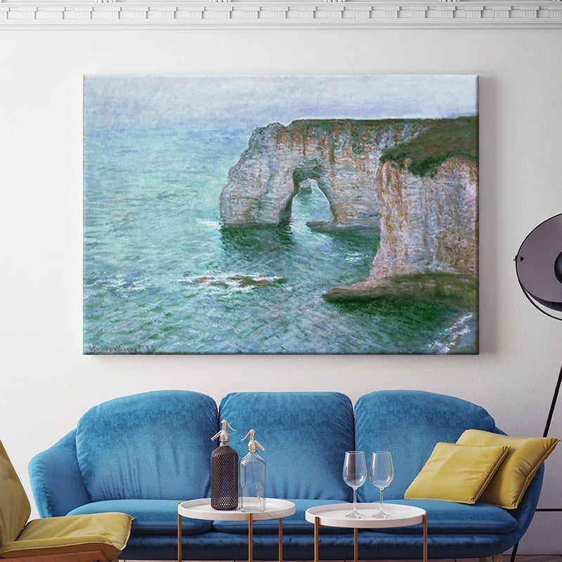 Brehn | Moderne Leinwandwandkunst Pastellfarbe Meer Bogenmalerei Wanddekoration für das Wohnzimmer
