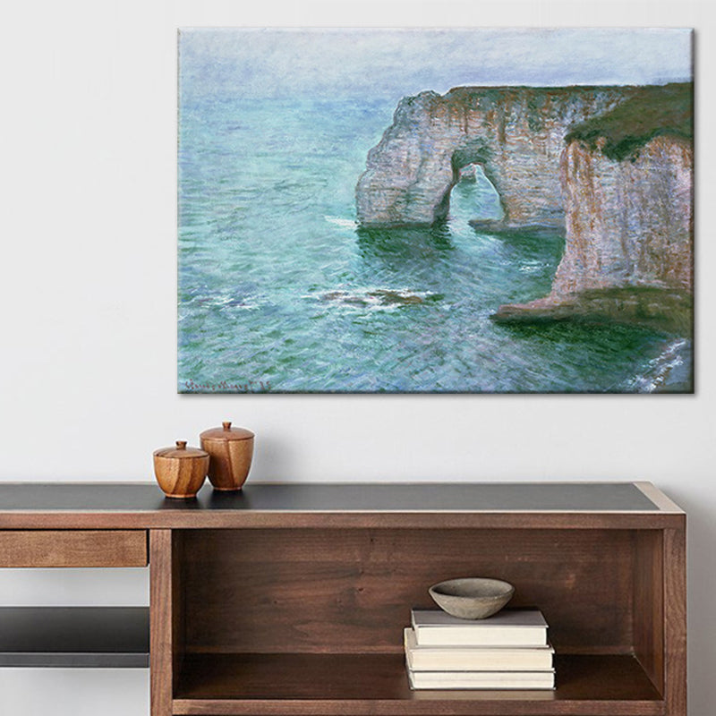 Brehn | Moderne Leinwandwandkunst Pastellfarbe Meer Bogenmalerei Wanddekoration für das Wohnzimmer