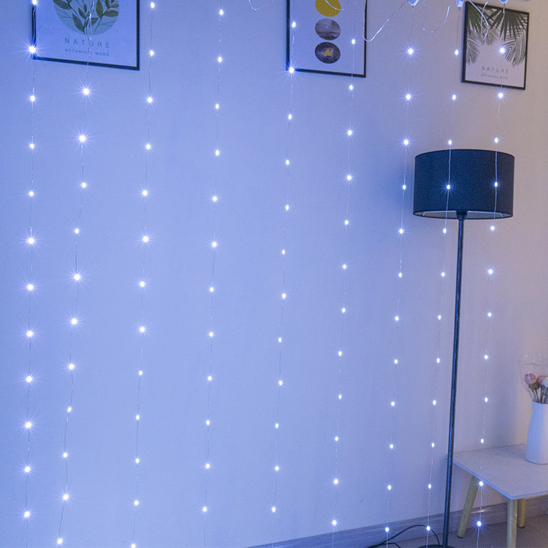 LED-Vorhang-Lichterkette mit USB-Anschluss und Fernbedienung