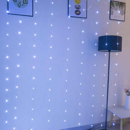 LED-Vorhang-Lichterkette mit USB-Anschluss und Fernbedienung
