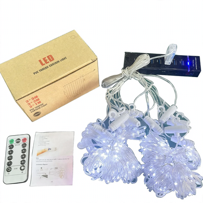 LED-Kupferdraht-Vorhang-Lichterkette mit Fernbedienung
