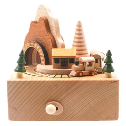Handgeferti Spieluhr aus Buchenholz, rotierend