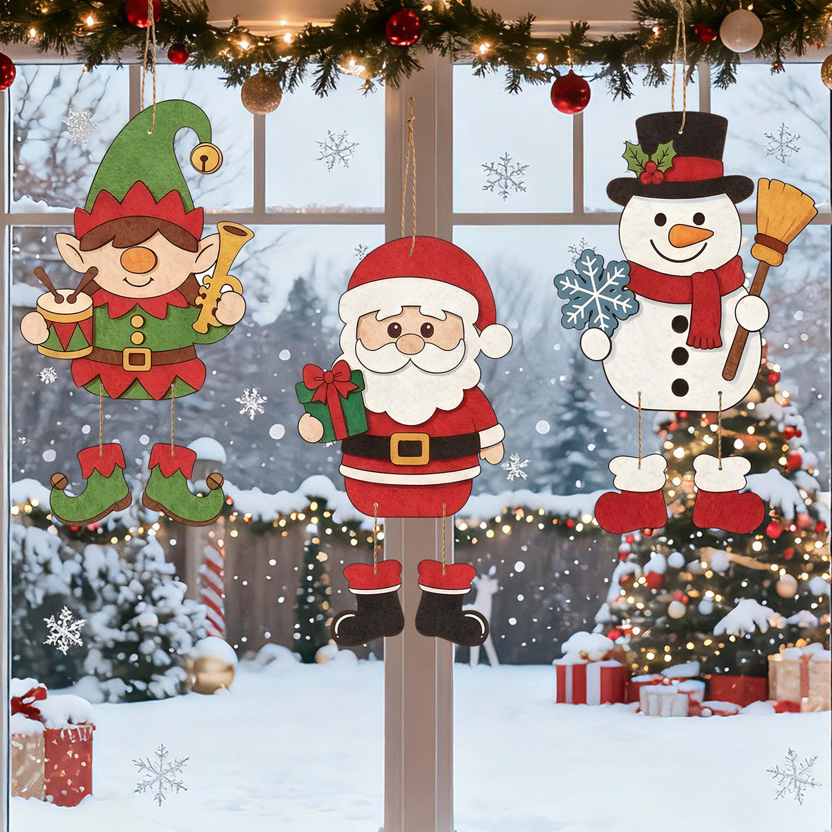 Weihnachts-Filzanhänger, 6er-Set