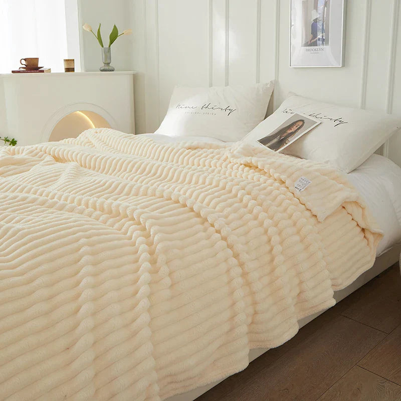 Brehn | Breite gestreifte Flanellfleece-Decke - CozyStripe