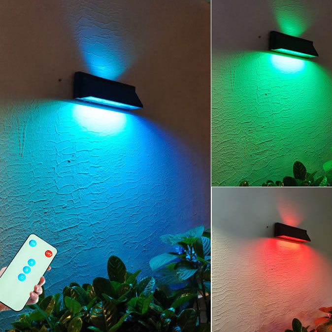 Outdoor Solar Waterproof Rechteckige Schräg LED Patio Wandlampe | Brehn