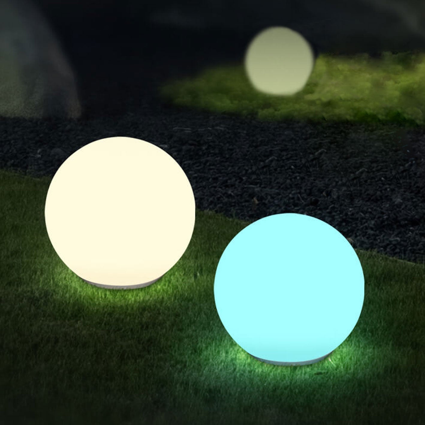 Solarbetriebene, wasserdichte, kugelförmige LED-Außenleuchte aus PE zur dekorativen Gartenbeleuchtung