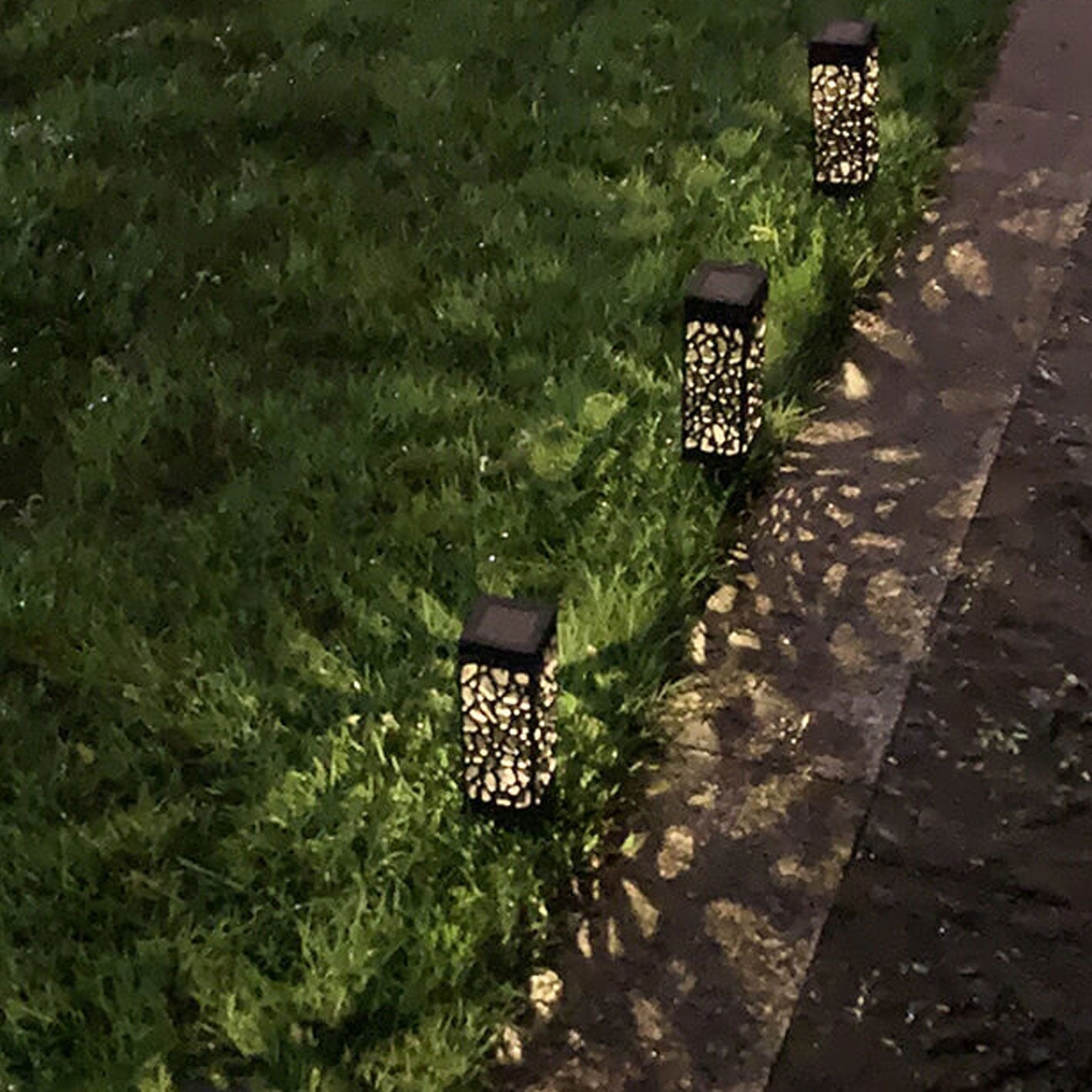 Kreatives Hohles Quadrat Säule LED Außen Rasen Boden Einsetzen Landschaft Licht | Brehn