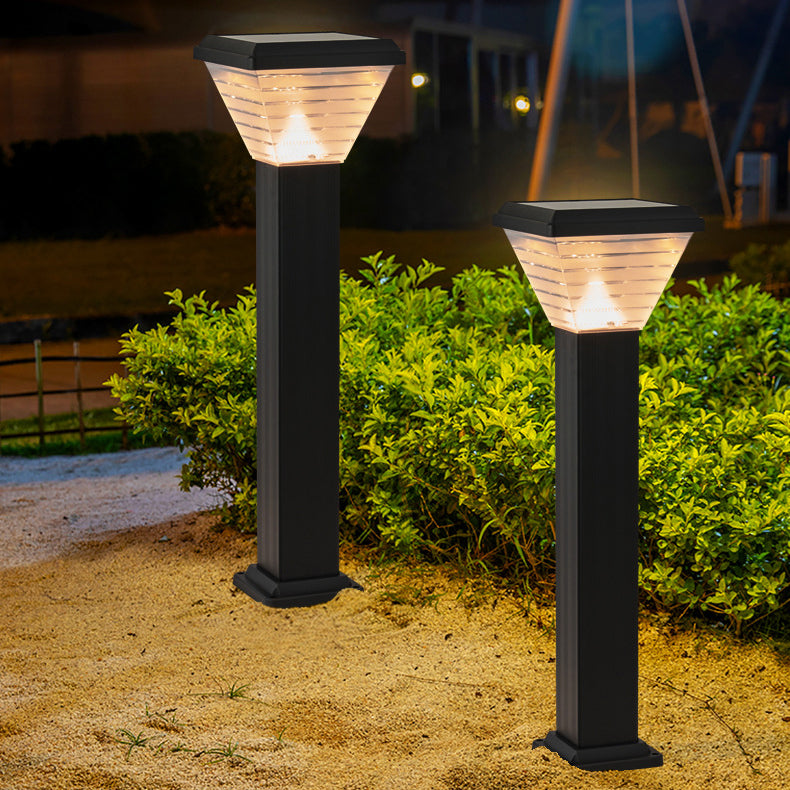 Moderner Minimalistischer Quadratischer Zylinder Solar Wasserdichter ABS PC LED Außenleuchte Für Garten | Brehn