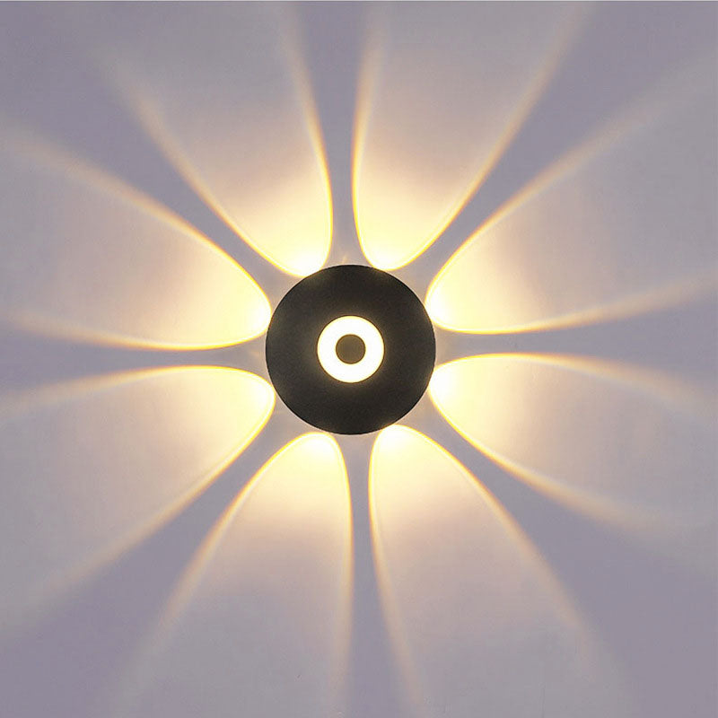Zeitgenössische skandinavische Aluminium runde Shade LED Wandleuchte Lampe für Außenpatio | Brehn