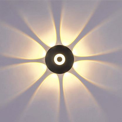 Moderne skandinavische LED-Wandleuchte mit rundem Aluminiumschirm für die Terrasse