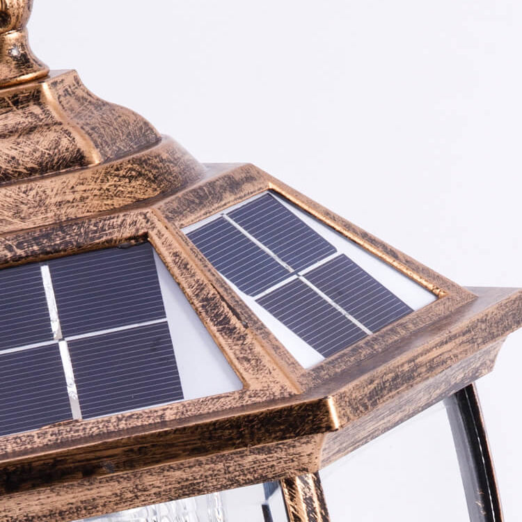 Wasserdichte, solarbetriebene Gartenleuchte aus Aluminium und Glas mit 1-flammigem Design