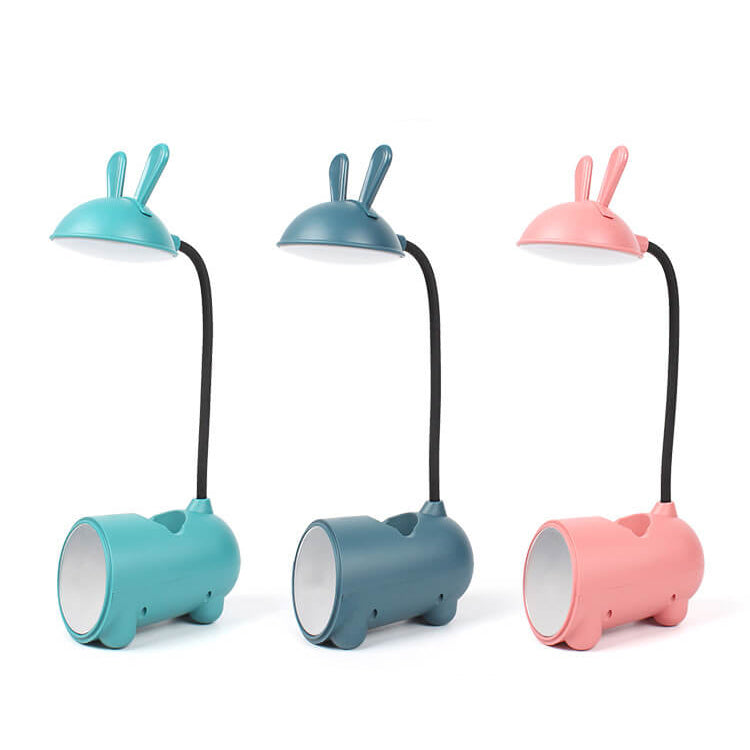 Kreative Cartoon-Hase-LED-Touch-USB-Stifthalter-Schreibtischlampe mit LED-Touch-USB-Stifthalter