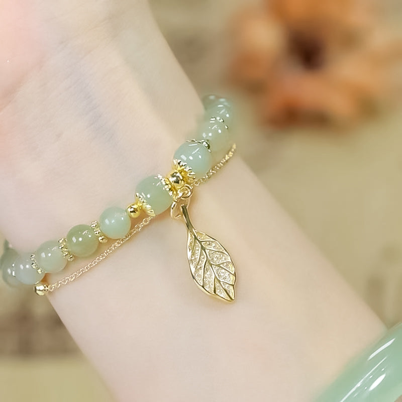 Brehn | Hetian Jade Blattgold Armband