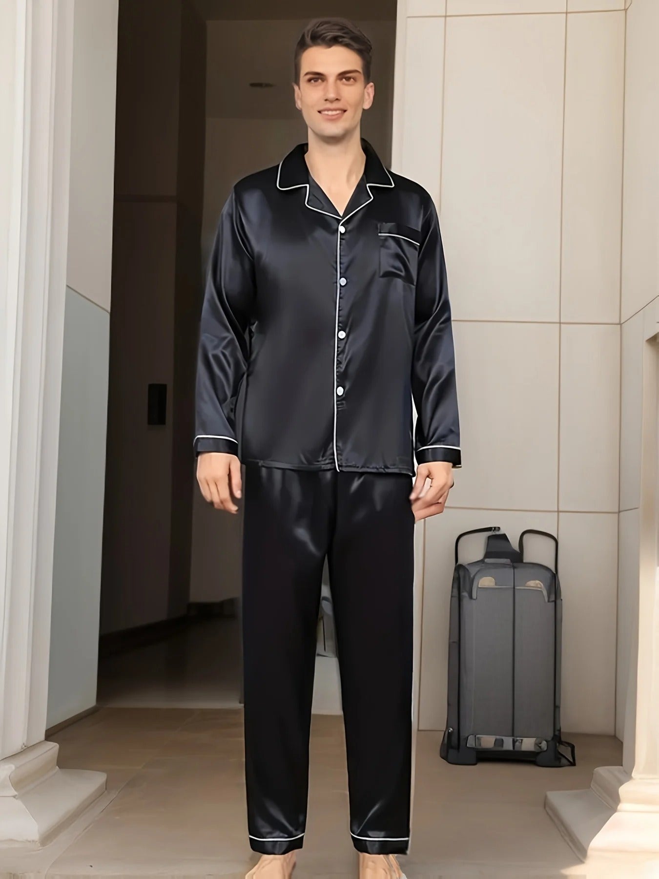 Brehn | Luxus Herren Pyjama | Elegante Nachtwäsche | Bequem & Atmungsaktiv | Für erholsamen Schlaf