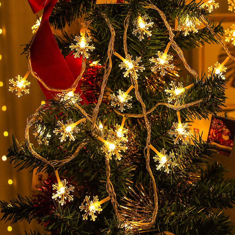 LED-Schneeflocken-Lichterkette für festliche Dekoration