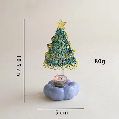 Dekorative, rotierende LED-Weihnachtsbaum-Figur aus Glas
