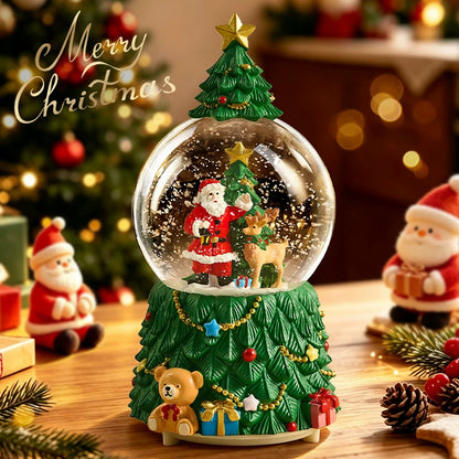 Dekorative Weihnachts-Spieluhr mit Schneekugel