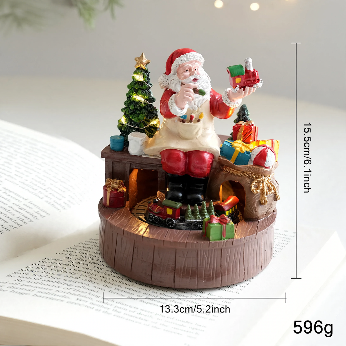 Dekorative Weihnachts-Spieluhr mit Beleuchtung