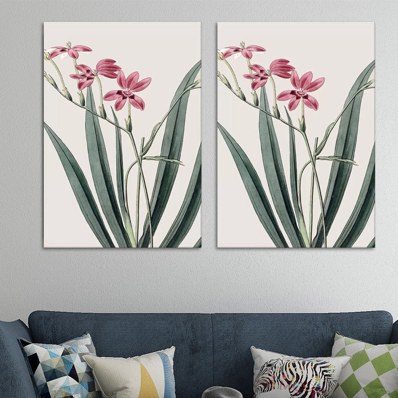 Brehn | Blumen Leinwand Wandkunst Textur Oberfläche Minimalistisch Mädchen Wohnzimmer Gemälde