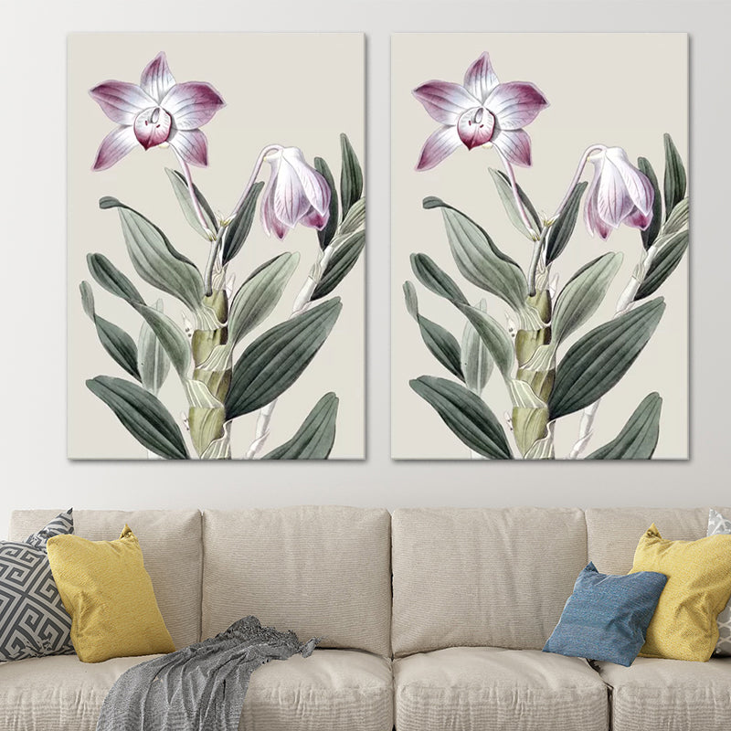 Brehn | Blumen Leinwand Wandkunst Textur Oberfläche Minimalistisch Mädchen Wohnzimmer Gemälde
