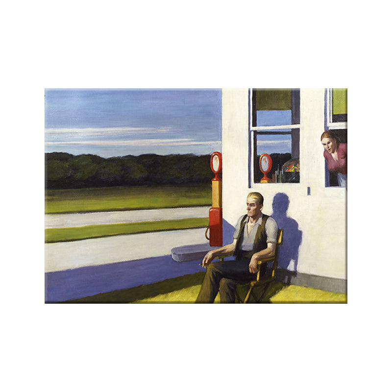 Brehn | Edward Hopper Landschaft Wandkunst Moderne Stil Strukturiert Leinwanddruck für Zuhause Weg