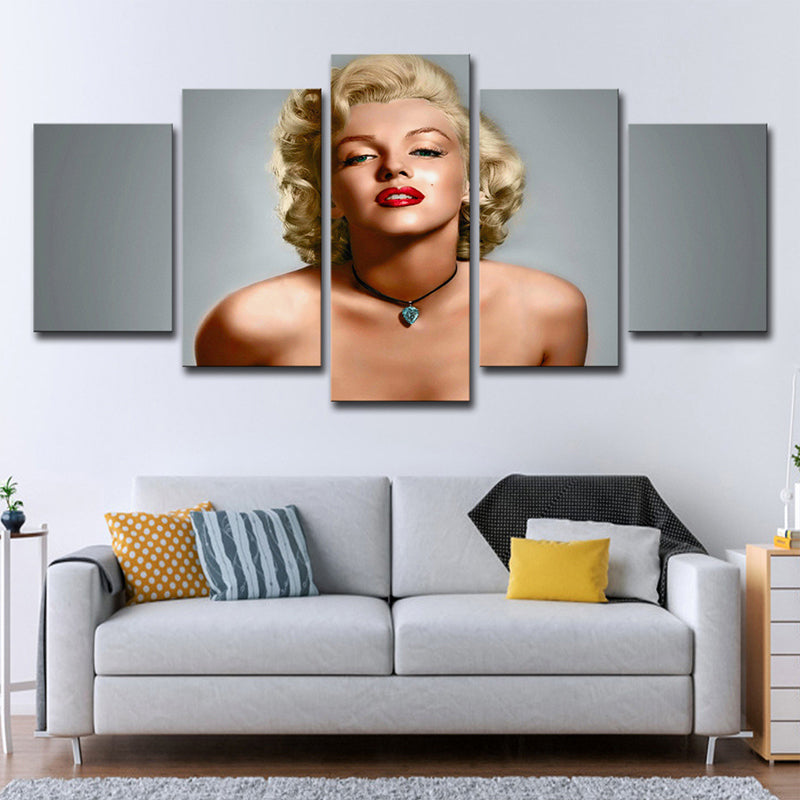 Brehn | Modernistische Marilyn Monroe Wandkunst Leinwand Multi-Stück Graue Wanddekoration für Schlafzimmer