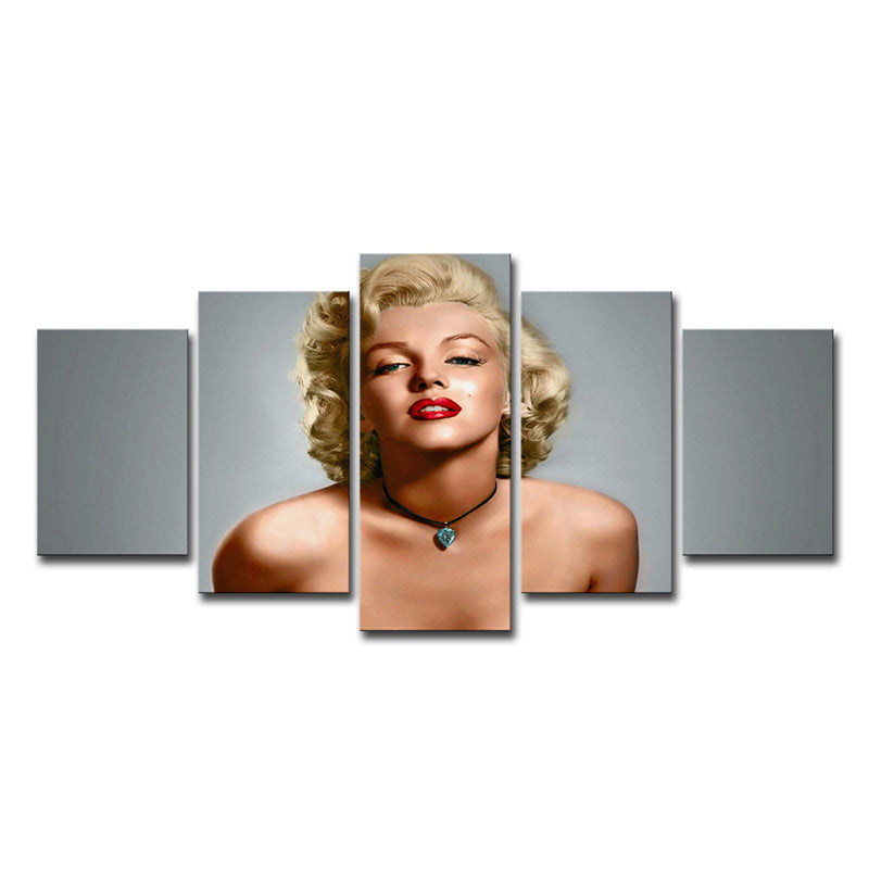 Brehn | Modernistische Marilyn Monroe Wandkunst Leinwand Multi-Stück Graue Wanddekoration für Schlafzimmer