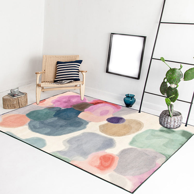Brehn | Nordic Novelty Teppich in Gelb Farbblock Blasenmuster Teppich Polyester Waschbar Teppich für Wohnkultur