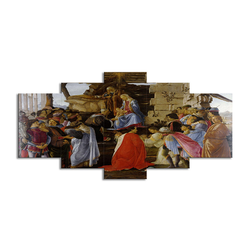 Brehn | Religieuze Jezus Preken Schilderij Moderne Multi-Piece Eetkamer Wanddecoratie in Rood