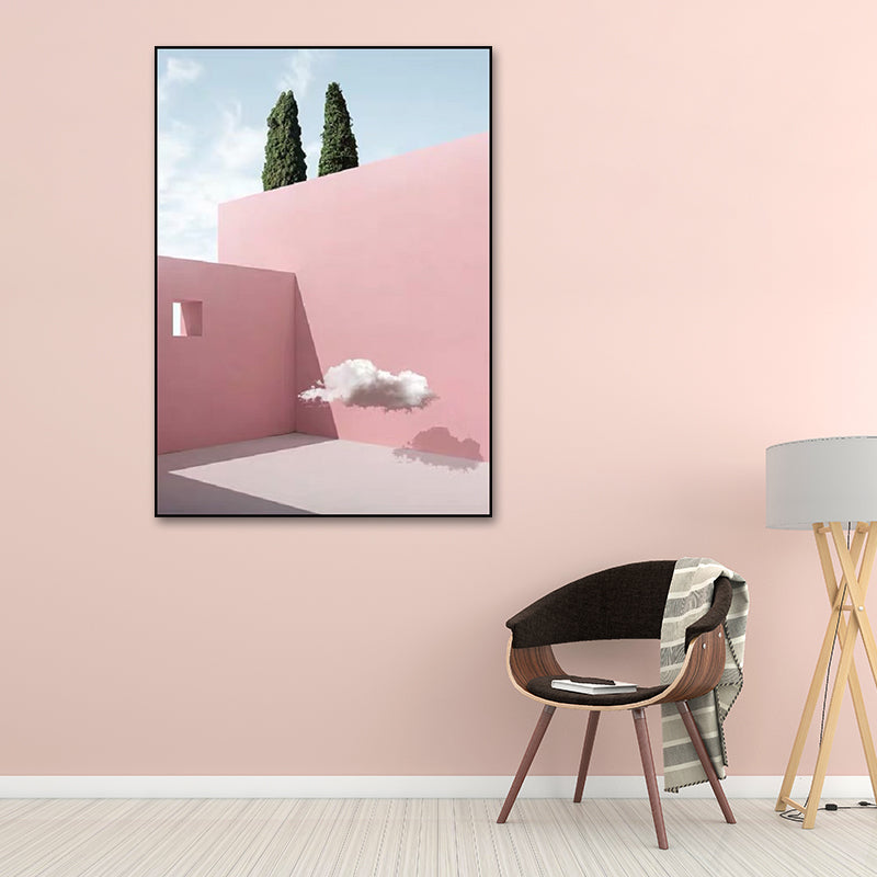 Brehn | Pastel Kleur Architectuur Wandkunst Abstract Moderne Stijl Textuur Gewikkeld Canvas