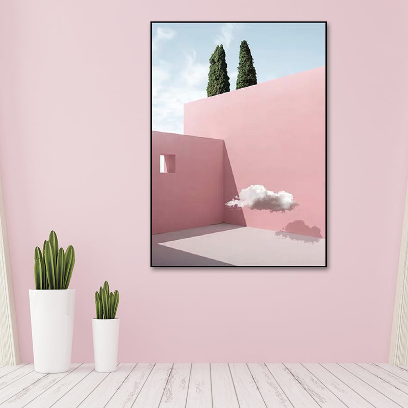 Brehn | Pastel Kleur Architectuur Wandkunst Abstract Moderne Stijl Textuur Gewikkeld Canvas