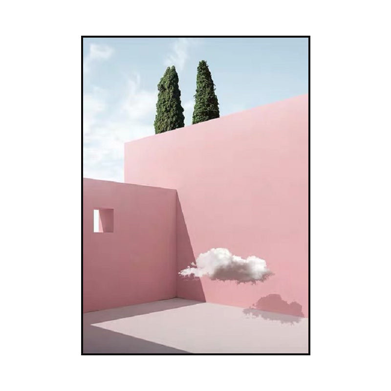 Brehn | Pastel Kleur Architectuur Wandkunst Abstract Moderne Stijl Textuur Gewikkeld Canvas