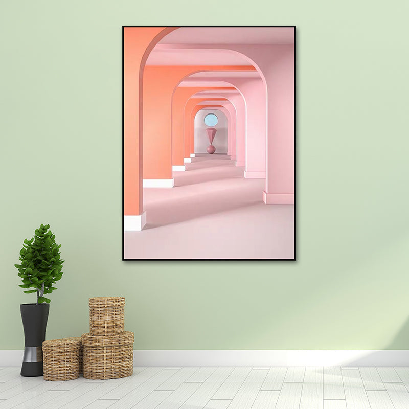 Brehn | Pastel Kleur Architectuur Wandkunst Abstract Moderne Stijl Textuur Gewikkeld Canvas