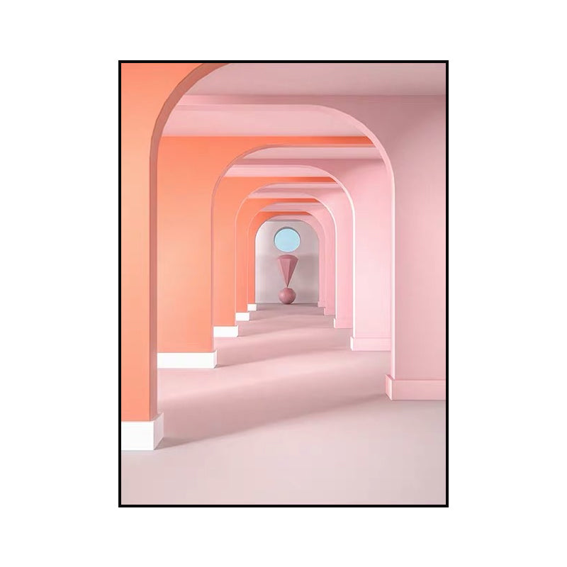 Brehn | Pastel Kleur Architectuur Wandkunst Abstract Moderne Stijl Textuur Gewikkeld Canvas