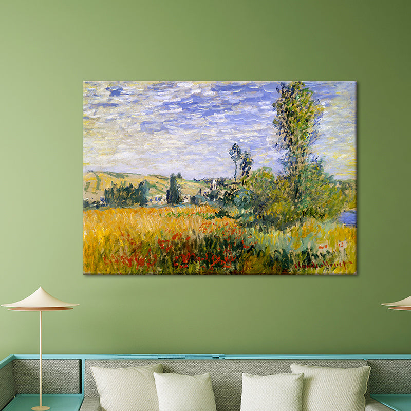 Brehn | Pastel Kleur Buitenrok Landschap Schilderij Textuur Oppervlak Muurkunst voor Slaapkamer