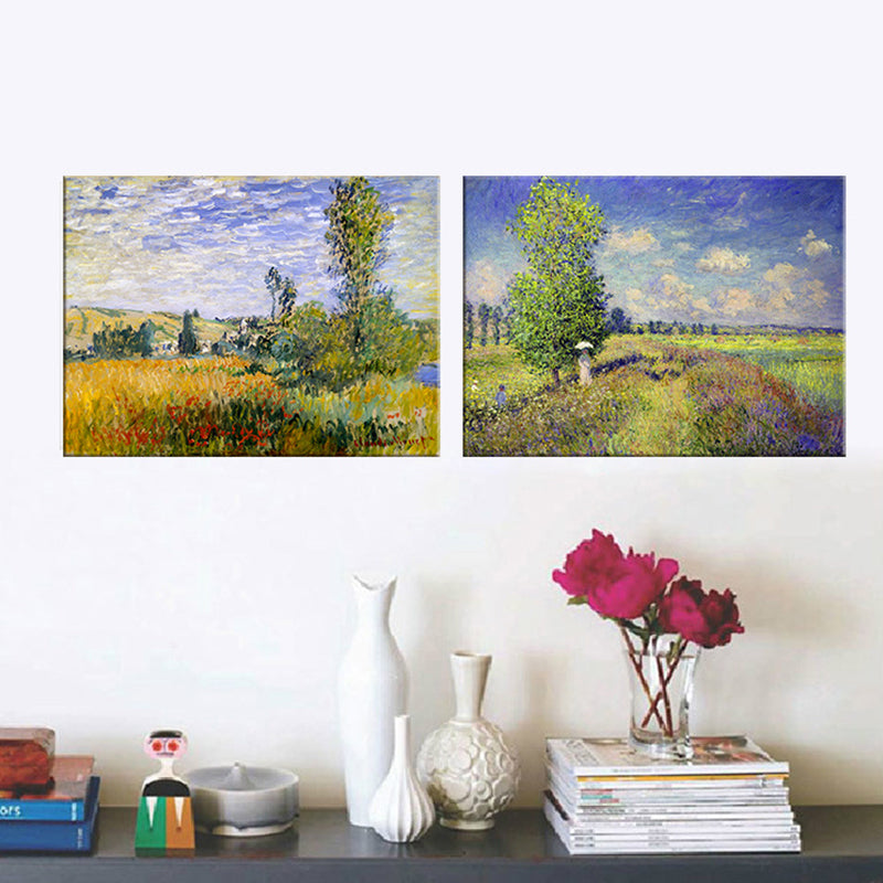 Brehn | Pastel Kleur Buitenrok Landschap Schilderij Textuur Oppervlak Muurkunst voor Slaapkamer