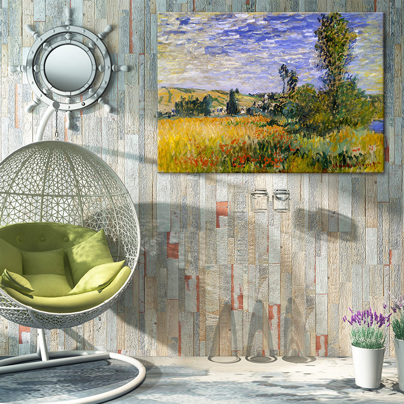 Brehn | Pastel Kleur Buitenrok Landschap Schilderij Textuur Oppervlak Muurkunst voor Slaapkamer