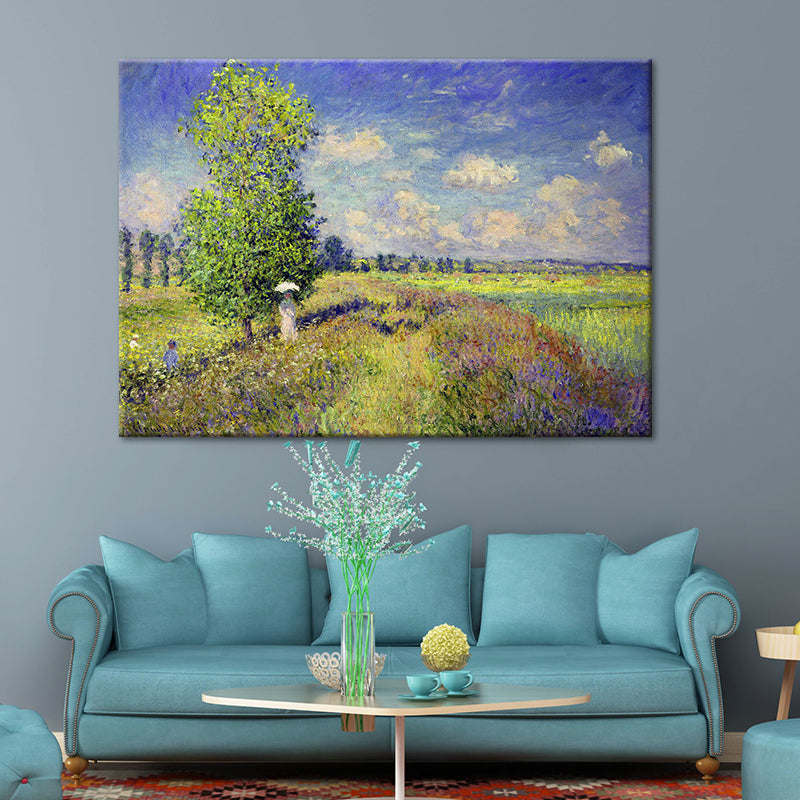 Brehn | Pastel Kleur Buitenrok Landschap Schilderij Textuur Oppervlak Muurkunst voor Slaapkamer
