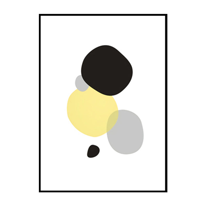 Brehn | Minimalismus Pfeile Wanddekoration Gelb und Schwarz Texturiertes Leinwand Wandkunst für Wohnzimmer